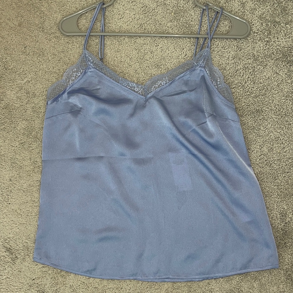 Blue silk Abercrombie tank
